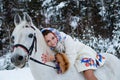 Boyar woman on horse Royalty Free Stock Photo