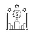 Boycott, business war, trade war icon set in thin line style. Dollar and business city