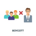 Boycott flat icon. Color simple element from activism collection. Creative Boycott icon for web design, templates