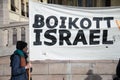 'Boycott Israel' protest banner