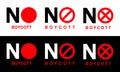 Boycott red sign on black and white background. Royalty Free Stock Photo