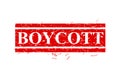 boycott, simple vector dirty grunge, red rectangle vector rubber stamp effect