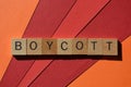 Boycott, word as banner headline