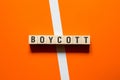 Boycott word concept on cubes
