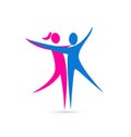 Man and woman dancing icon vector