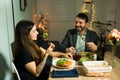 Boyfriend and girlfriend enjoying a fancy date Royalty Free Stock Photo