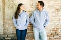 Boyfriend and girlfriend with hoodies