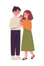 boyfriend giving flowers a girlfriend