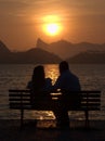 Boyfriends on the sunset in Rio de Janeiro Royalty Free Stock Photo