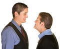 Boyish Couple Staring at Each Other Royalty Free Stock Photo