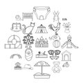 Boyishness icons set, outline style Royalty Free Stock Photo