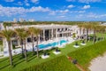 Boynton Beach Florida luxury beachfront homes and palm trees Royalty Free Stock Photo