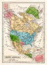 1845 Boynton Map of the North America with the Republic of Texas Royalty Free Stock Photo