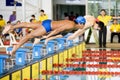 Boys 100 Meters Freestyle Swimming Action