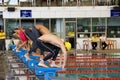 Boys 100 Meters Freestyle Swimming Action