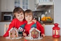 Boys, baking ginger cookies for Christmas