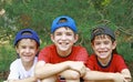 Boys in Baseball Hats Royalty Free Stock Photo