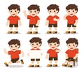 Boys character set in different poses.
