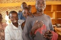 Boys in a classroom in Rwanda.