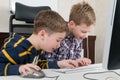 Boys on a computer