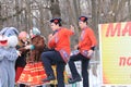 Boys dance on the Day of Maslenitsa in the city of Kanash, Chuvashia, Russia