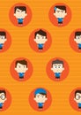 boys with different facial expression. Vector illustration decorative background design