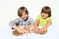 Boys dividing money