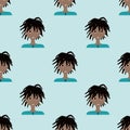 Boys with dreads repeat pattern print background design