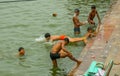 Boys enjoyed in holy river Ganga