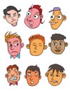 Boys face hand drawn cartoon collections