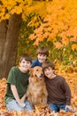 Boys in the Fall Leaves