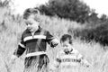 Boys in field Royalty Free Stock Photo