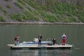 Boys fishing from platform Royalty Free Stock Photo