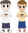 Cartoons of the boys and their gadgets
