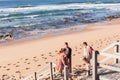 Boys Girl Beach Waves Royalty Free Stock Photo