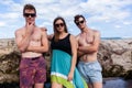 Boys Girl Posing Cool Beach