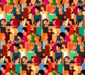 Boys, Girls in Colorful Clothes Pattern Royalty Free Stock Photo