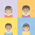 Children Reading Educational Book Vector