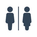 Boys and girls restroom icon. Men and women toilet symbol. WC sign.