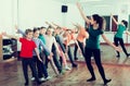 Boys and girls studying contemp dance Royalty Free Stock Photo