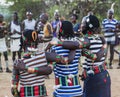 Boys and girls at the traditional evangaty ceremony. Turmi, Ethiopia.