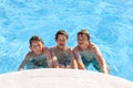 Boys have fun in the pool Royalty Free Stock Photo