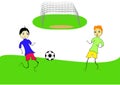 Two little soccer players Royalty Free Stock Photo