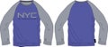 Boys long sleeve reglan style t-shirt wear template.