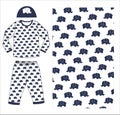 boys night wear elephant print vector