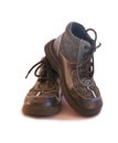 Boys old laced up boots Royalty Free Stock Photo