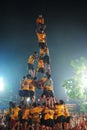 Boys perform Human Towers in Mumbai Maharashtra during Dahi Handi