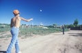 Boys playing baseball