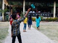 Boys are playing games in village Royalty Free Stock Photo