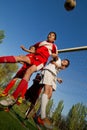 Boys playing soccer Royalty Free Stock Photo